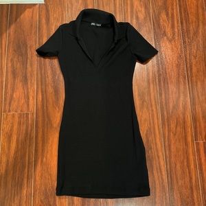 Zara ribbed black dress